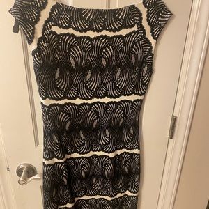 Black and white lace dress